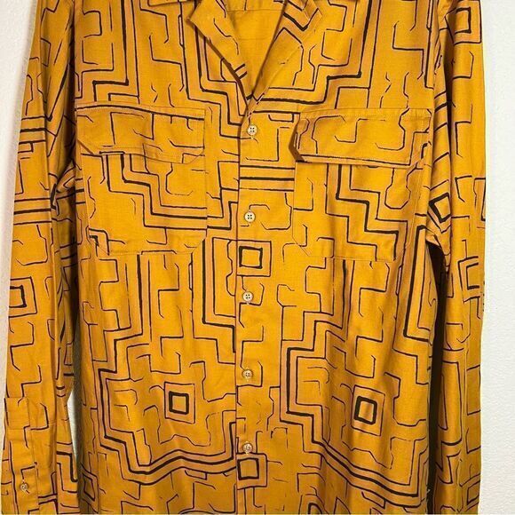 International Concept‎ Yellow Geometric Long Sleeves Button Down Shirt Womens S - Picture 7 of 7